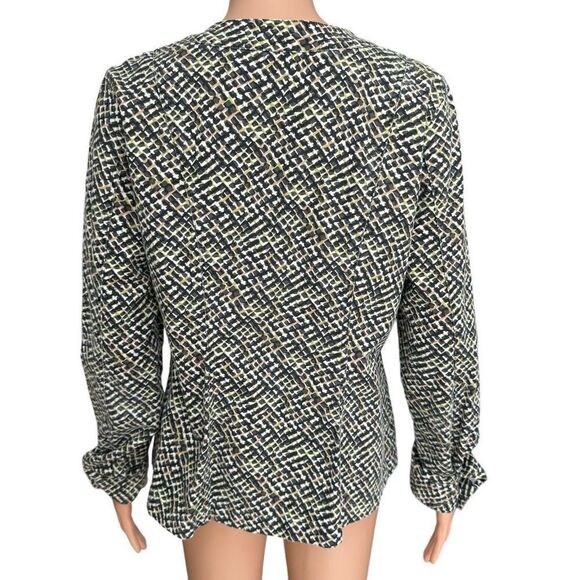 Cabi Cliffside Jacket Multi Geometric Print Moto Full Zip cotton stretch size M - Picture 3 of 7